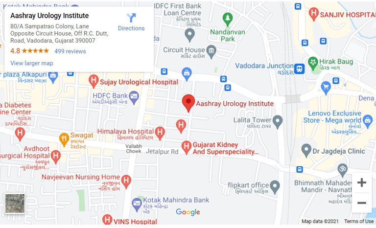 Aashray Urology Map